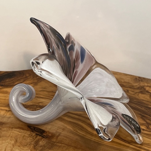 Italian Murano Hand Blown Art Glass Flower Made in Italy VTG 5.5” - Picture 3 of 14